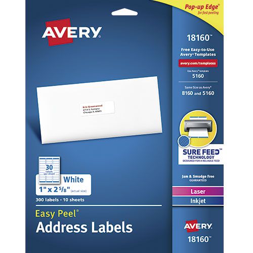  ETIQUETA AVERY 18160 BL INKJET 30XHJ 10HJ 