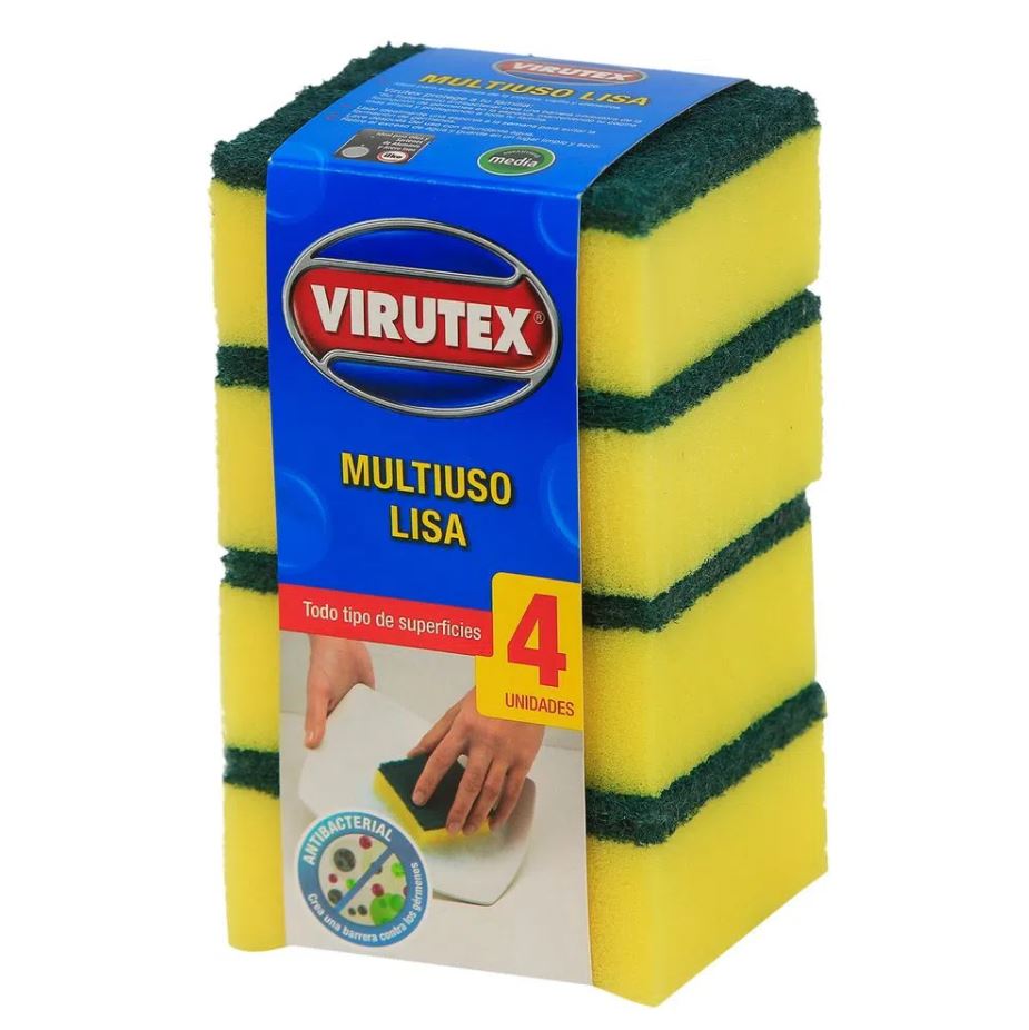  ESPONJA VIRUTEX LISA BONOBRIL CLASICA 4 UN 