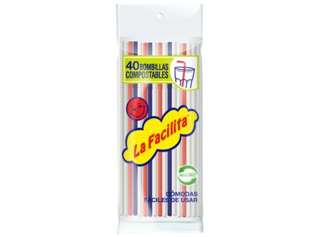  BOMBILLA FLEXIBLE X 40 UN COMPOSTABLE FACILITA 