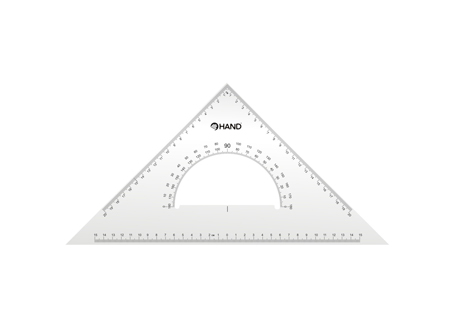  ESCUADRA PLASTICA 45o. X 25CM HAND 