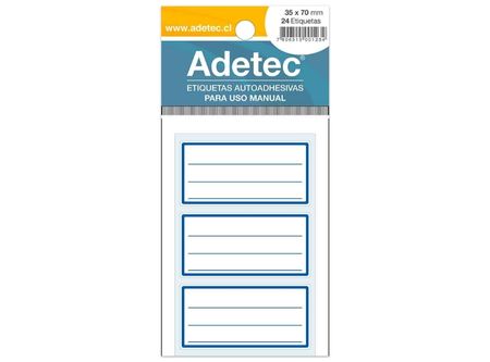  ETIQUETA ADH.35X70 ADETEC ESC.LI.AZUL X24 ETIQ 
