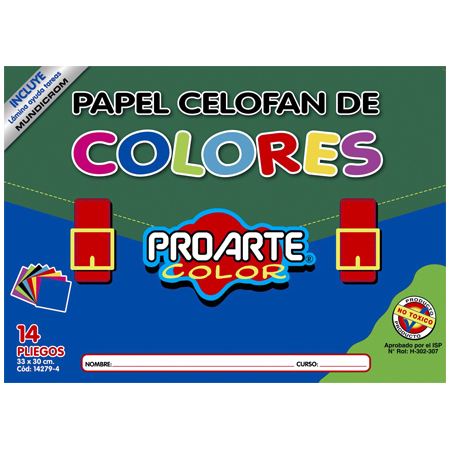 CARPETA ESCOLAR PAPEL CELOFAN 14 HJ. PROARTE 