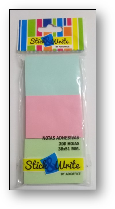  NOTA ADHESIVA STICH & WRITE 100 HJ 38X51MM X 3 COL 