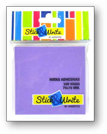  NOTA ADHESIVA STICH & WRITE 100 HJ 76X76MM LILA 