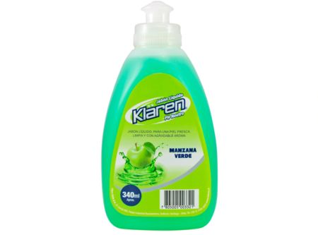  JABON LIQ. 340 ML KLAREN MANZANA C/DOSFICADOR 