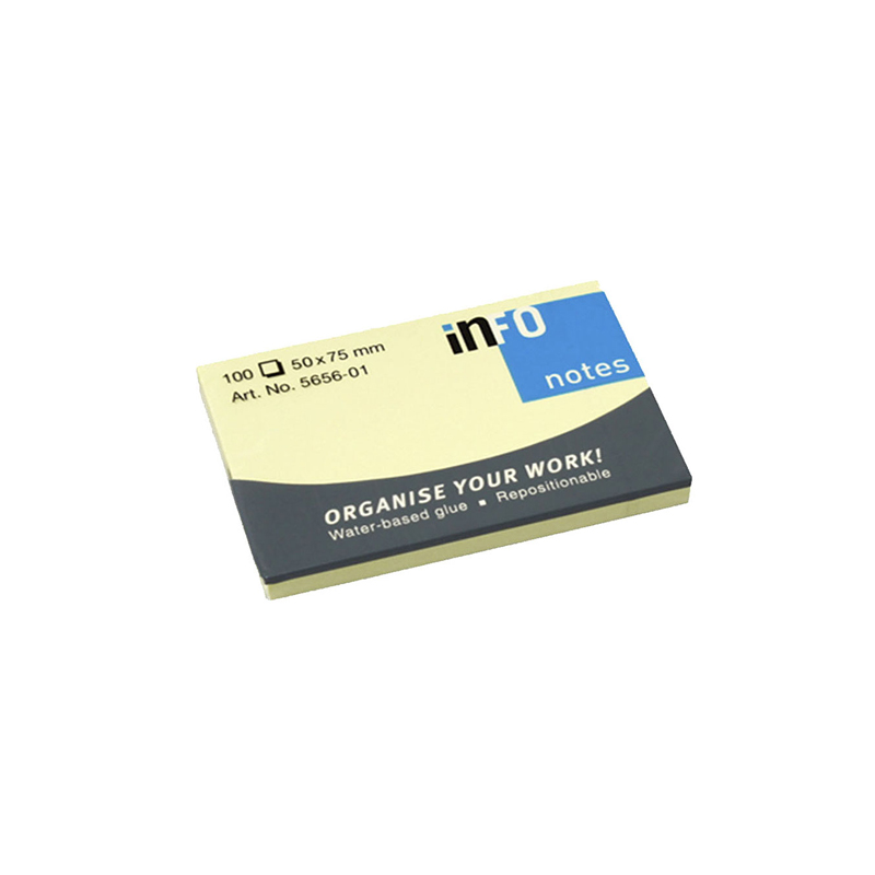  NOTA ADHE INFO NOTES 100 HJ 75X50 MM AMARILLO 