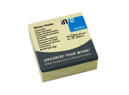  NOTA ADHESIVA INFO NOTES 50X50 AMARILLO 240HJ 