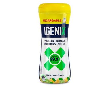  TOALLA DESINF IGENIX 40 UN CITRICO CANISTER MULTIU 