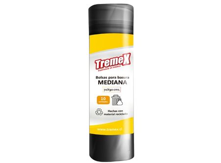  BOLSA BASURA 70 X 90 CM 10 UN TREMEX ECOACT ROLLO 