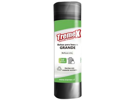  BOLSA BASURA 80 X 110 CM 10 UN TREMEX ECOACT ROLLO 