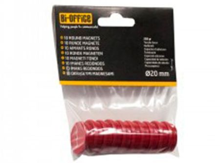  IMAN MAGNETICO  2 CM X 10 UN ROJO BISILQUE 