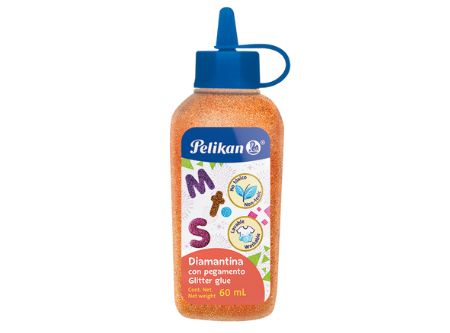 ADHESIVO GLITTER GLUE 60 ML PELIKAN NARANJO NEON 