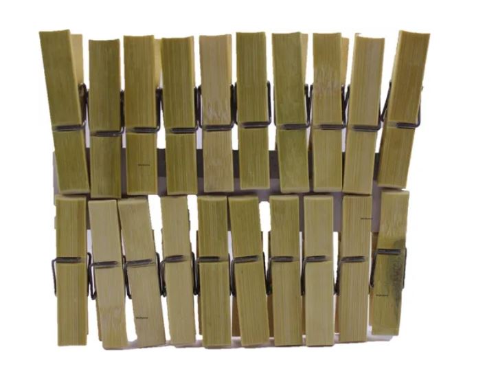  PINZAS PERRITOS PARA LA ROPA PQT X 24 BAMBU 