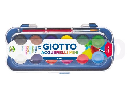  ACUARELA 12 COLORES GIOTTO 23 MM 
