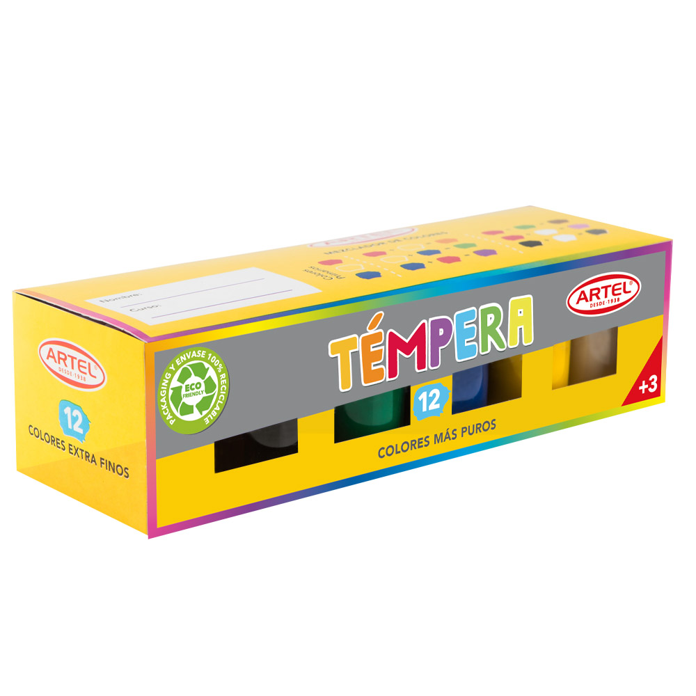  TEMPERA  12 COLORES ARTEL 15 ML 