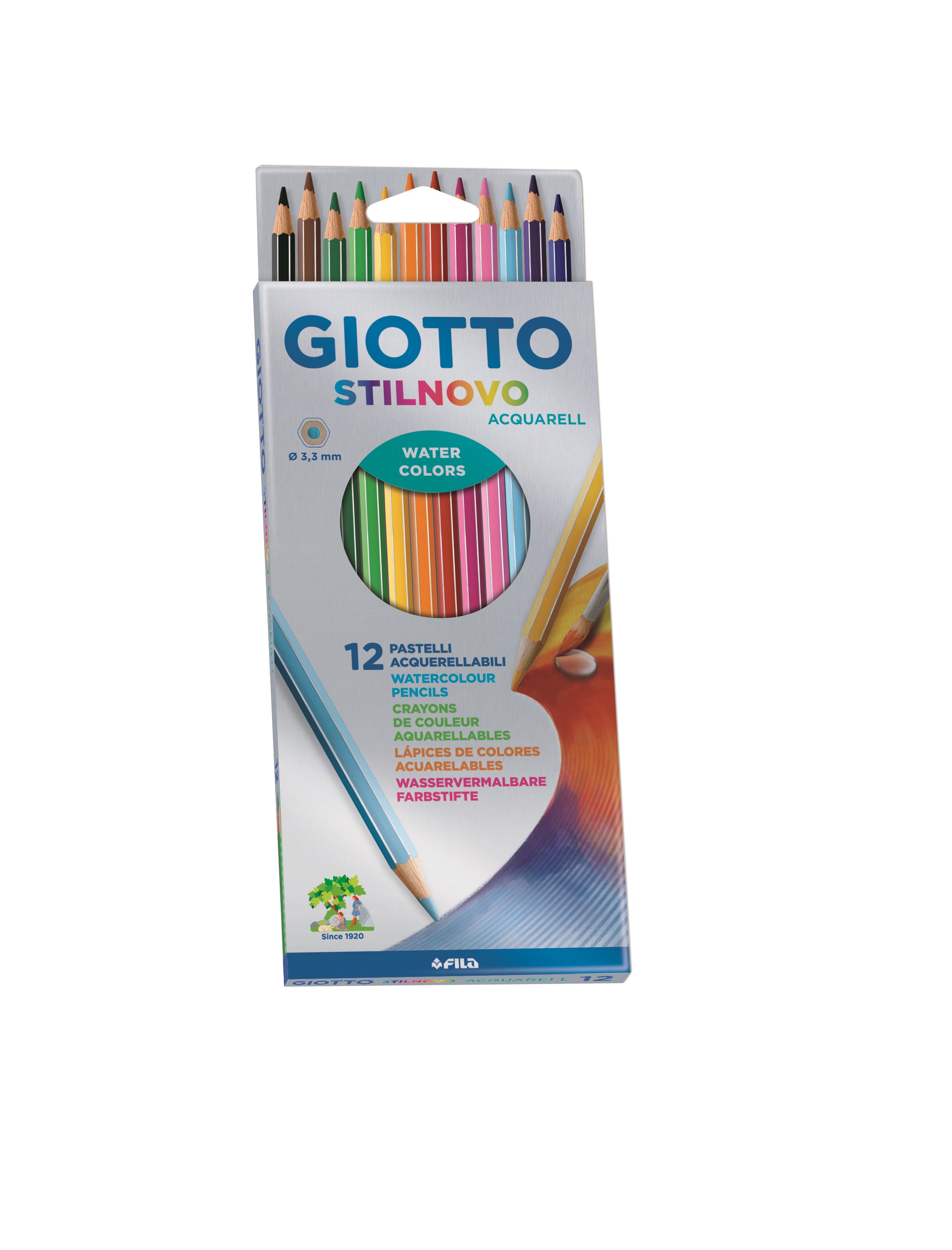  LAPIZ COLOR 12UN. ACUARELA LARGO GIOTTO 