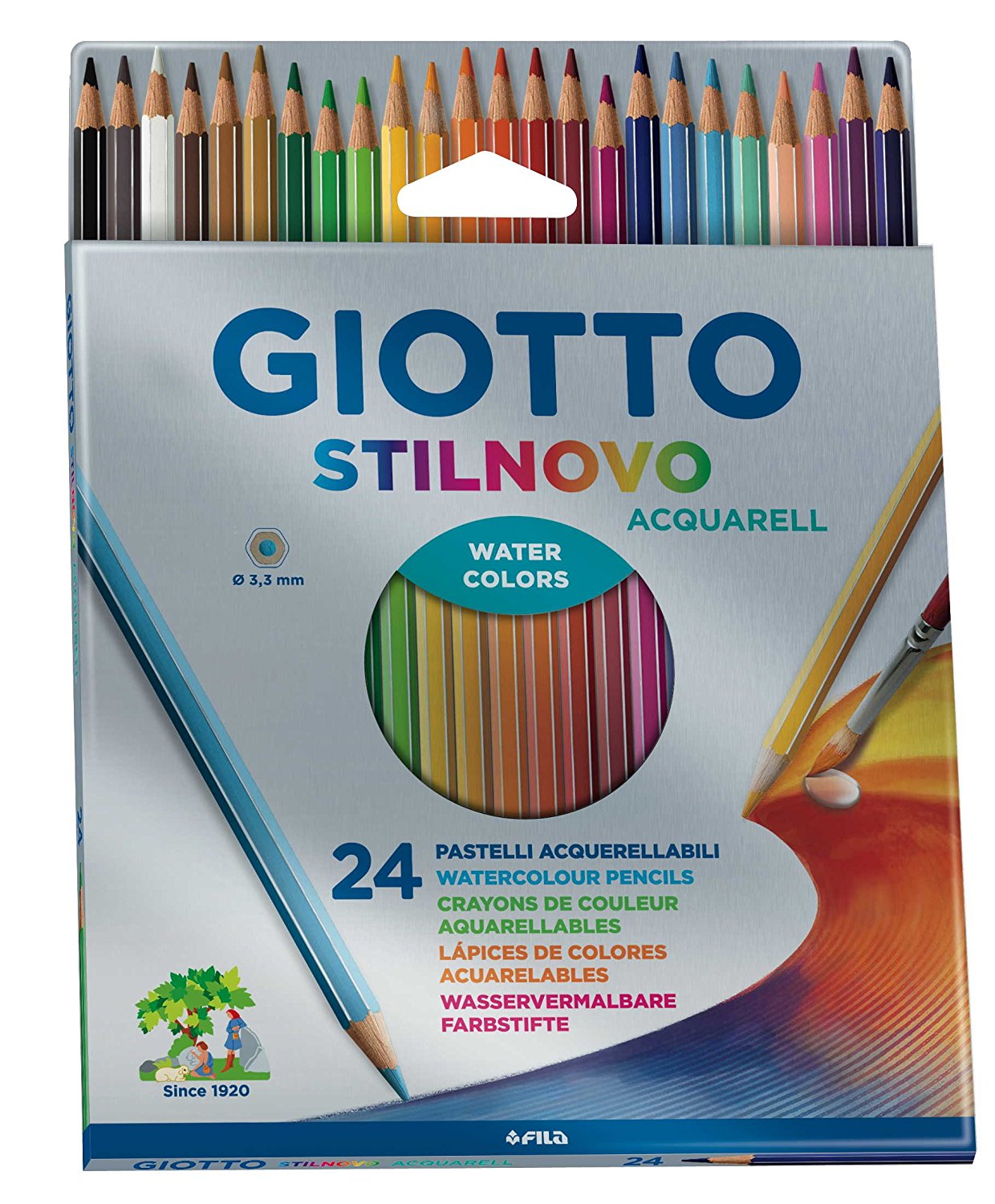  LAPIZ COLOR 24UN. ACUARELA LARGO GIOTTO 